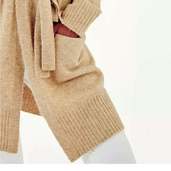 $188 Lilly Pulitzer Macarthy Open Belted Coat Style Cardigan Sweater Camel XS - Picture 4 of 4